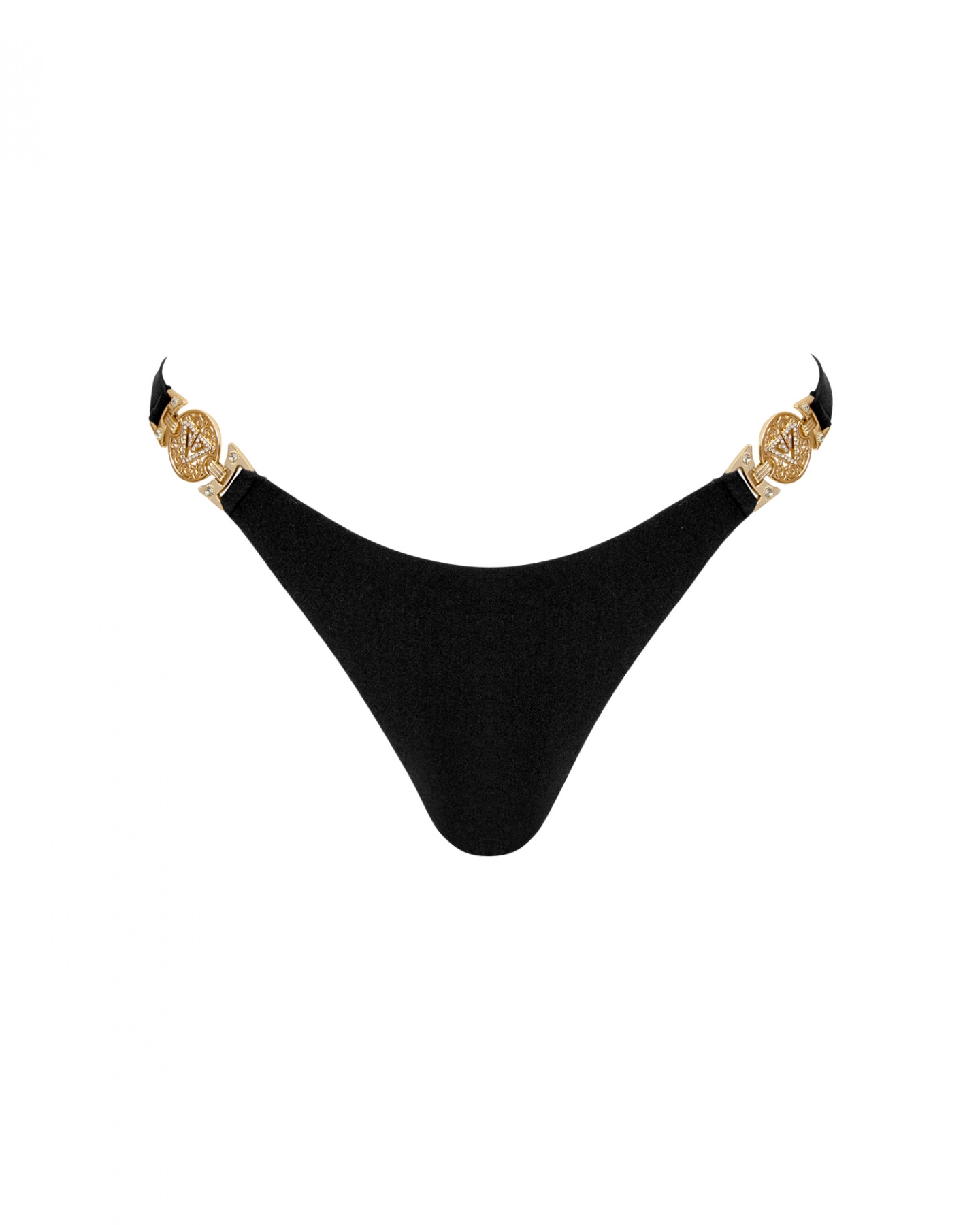 Black Thong Low Rise Bikini Bottom M Vivien Vance